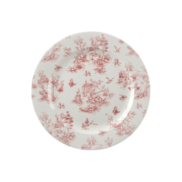 Churchil Vintage Prints Toile Cranberry Profile Plate 12&quot; (Pack 6)