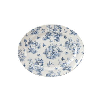Churchil Vintage Prints Toile Prague Classic Oval Plate 14.375&quot; (Pack 6)