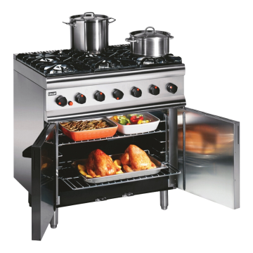 Lincat SLR9C/N 6 Burner Range Castors at Rear Natural Gas 35.5 kW
