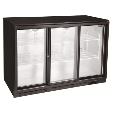 Blizzard BAR3SL Sliding Triple Door Black Bottle Cooler 1353mm wide (338 Bottles)