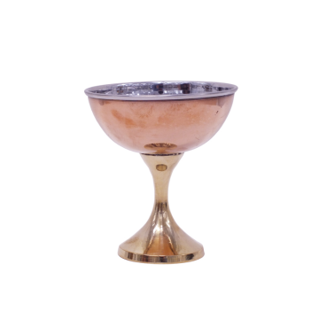 Copper Ice Cream Dish with Brass Base 3.80&quot;x3.5&quot;