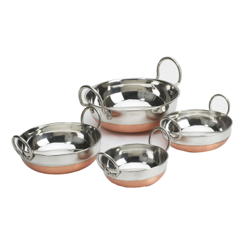 Stainless Steel Karahi with Copper Bottom No 7 13cm