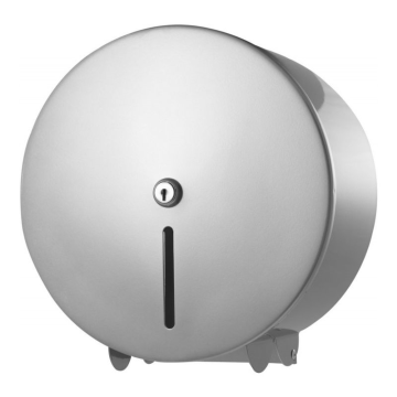 C21 Silver Metal Jumbo Toilet Roll Holder Dispenser