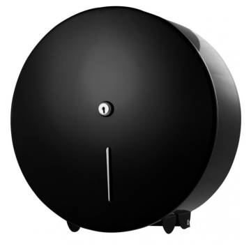 C21 Black Metal Jumbo Toilet Roll Holder Dispenser