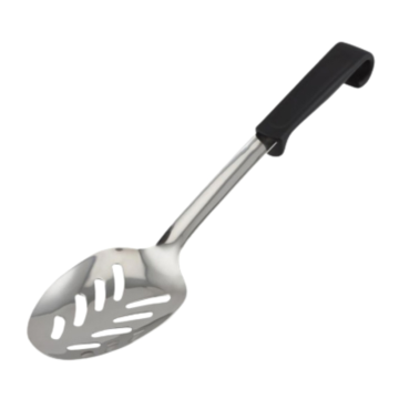 Genware Plastic Handle Spoon Slotted Black