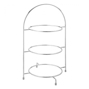 Chrome 3 Tier Cake Plate Stand 17&quot; / 43cm
