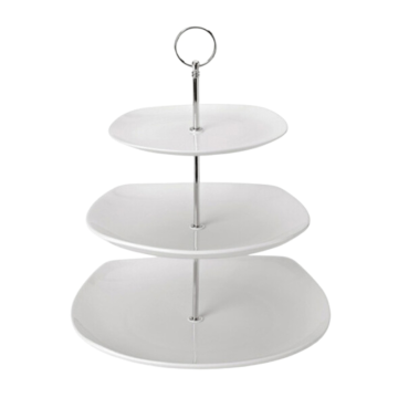 Square 3 Tiered Ceramic Plate 7.75&quot;, 9.75&quot;, 11.5&quot; (19.5cm, 25cm, 29cm)