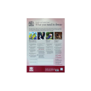 A3 Health &amp; Safety Law Poster 420x297mm