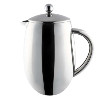 Grunwerg Café Olé Bellied 18/10 Stainless Steel Double Wall Cafetiere 8 Cup