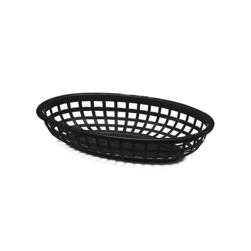 Plastic Fast Food Basket Oval Black 24 x 15 x 5cm