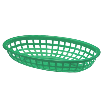 Plastic Fast Food Basket Oval Forest Green 24 x 15 x 5cm