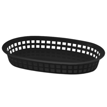 Plastic Fast Food Basket Oblong Platter Black 27 x 18 x 4cm