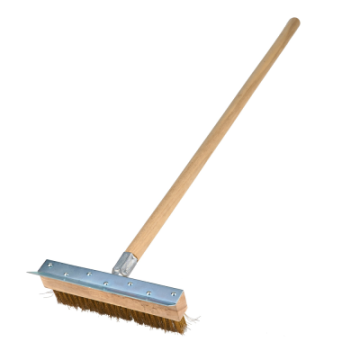 Pizza Brush &amp; Handle with Metal Scraper 39&quot;