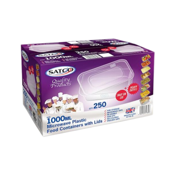 Satco 1000ml Container &amp; Lid (Pack 250)