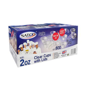 Satco 2oz Round Plastic Pots &amp; Lids (Pack 800)