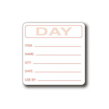 Your Own Day Item / Date / Use By 50 x 50mm Food Labels (Pack 500)