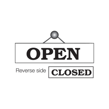 Open / Closed Sign Black / White 80 x 300mm
