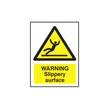 Self Adhesive Warning Slippery Surface Sign 150 x 200mm