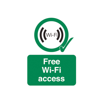 Self Adhesive Free Wifi Access Sign 150 x 200mm