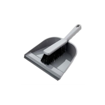 Elliotts Dustpan &amp; Brush Set Silver Stiff Fibres