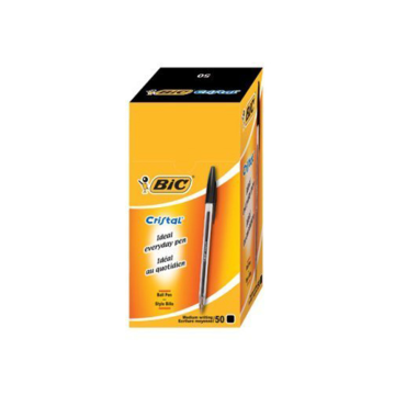 BIC Cristal Medium Black Ballpoint Pen (Pack 50)