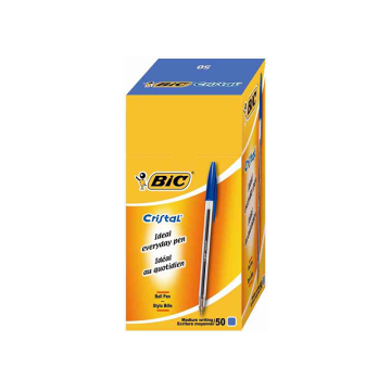 BIC Cristal Medium Blue Ballpoint Pen (Pack 50)