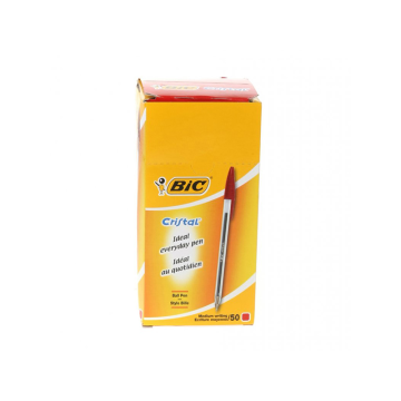 BIC Cristal Medium Red Ballpoint Pen (Pack 50)