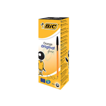 BIC Orange Fine Black Ballpoint Pen (Pack 20)