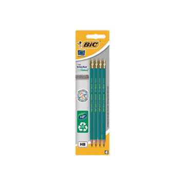 BIC ECO Evolution Graphite Pencil with Eraser (Pack 4)