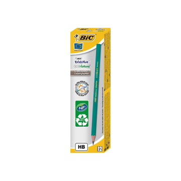 BIC ECO Evolution Graphite Pencil with Eraser (Pack 12)