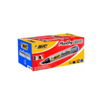 BIC ECO 2300 Blue Permanent Marker Chisel Tip (Pack 12)