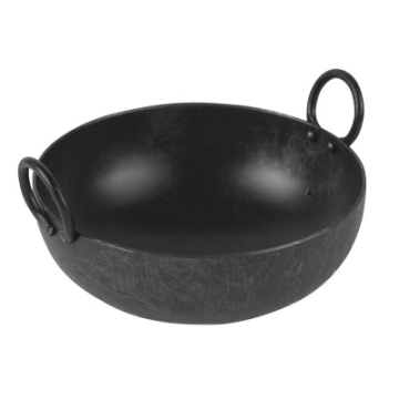 Round Black Iron Karahi 10&quot;