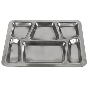 Steel Plate Rectangular Mess 6 Compartment 11.5x15&quot;