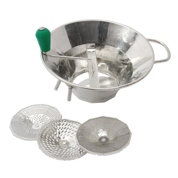 Tellier Tinned Food Mill N.3 with 3 Sieves (1.5, 2.5 &amp; 4mm)