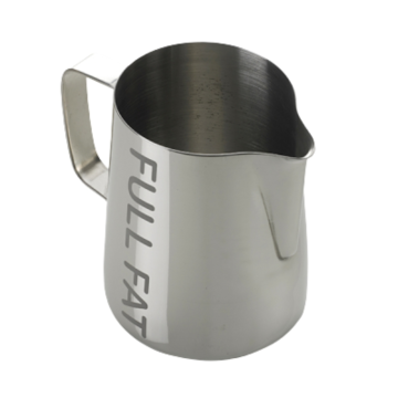 Milk Frothing Jug Steel 0.6 Litre Inscribed Full Fat