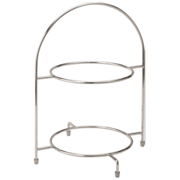 Chrome 2 Tier Cake Plate Stand