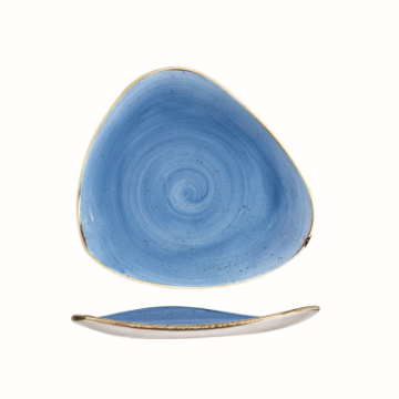 Churchil Stonecast Cornflower Blue Triangle Plate 9&quot;