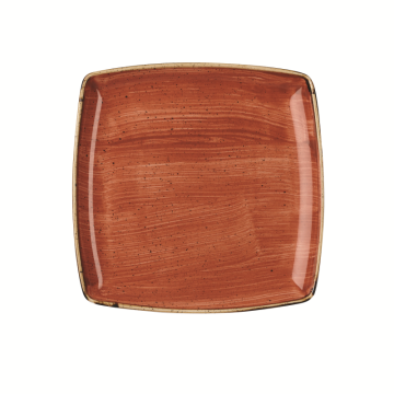 Churchil Stonecast Orange Deep Square Plate 10.25&quot; (Pack 6)