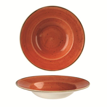 Churchil Stonecast Orange Profile Wide Rim Bowl Large 10.90&quot;