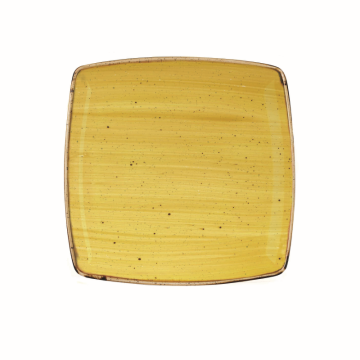 Churchil Stonecast Mustard Deep Square Plate 10.25&quot; (Pack 6)