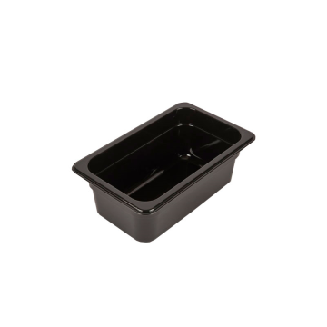 Gastronorm Pan Black Polycarbonate 1/4 100mm Deep