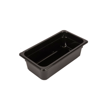 Gastronorm Pan Black Polycarbonate 1/3 100mm Deep