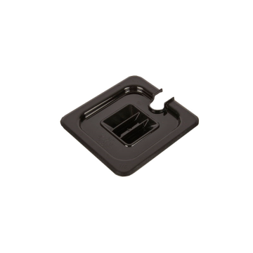 Gastronorm Lid Black Polycarbonate 1/6 Notched