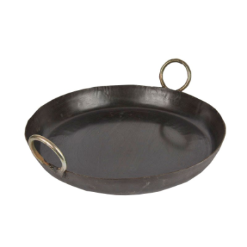 Round Black Iron Shallow Jalebi Karahi 24&quot;