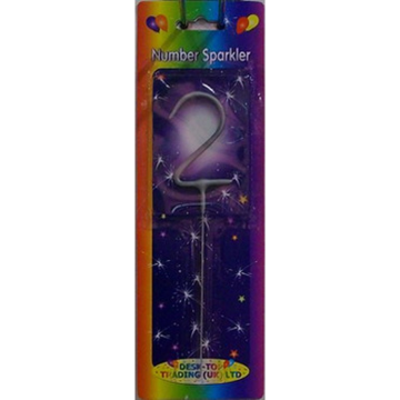 Number Sparkler Silver 2 Single