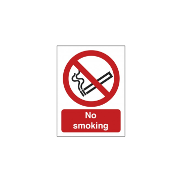 No Smoking Text and Symbol 200 x 150mm S/A