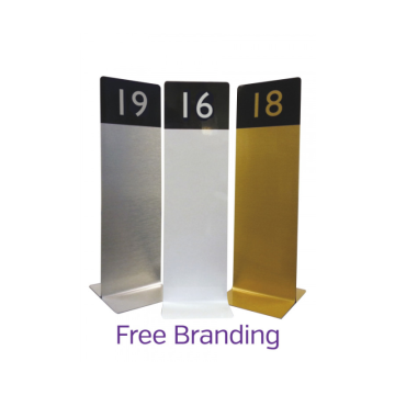 Slimline Tall Table Numbers 1-30 Brushed Steel