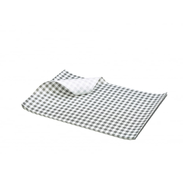 Printed Gingham Greasepoof Black 250x200mm 34GSM (Pack 1000)