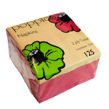 Lunch Napkin 2ply 33cm Red (Pack 125) [125/16]