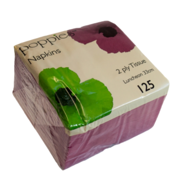 Lunch Napkin 2ply 33cm Bordeaux (Pack 125) [125/16]